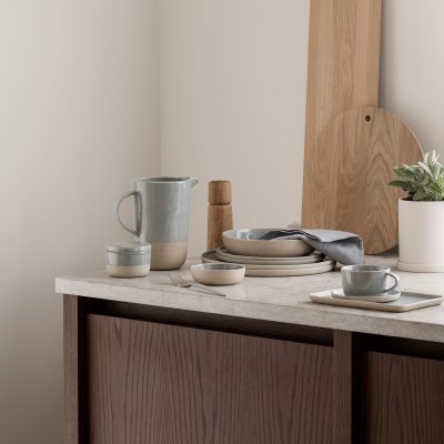 Sablo Ceramic Stoneware Tea Cups and Saucers – Set of 2 - Gessato Design Store