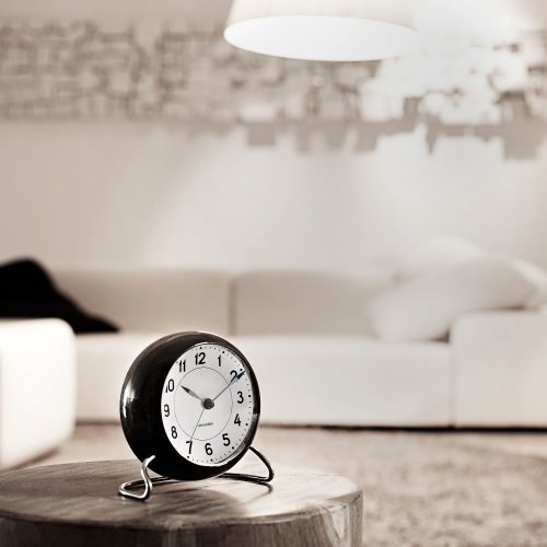 Arne Jacobsen Station Alarm Clock - Black - Gessato Design Store