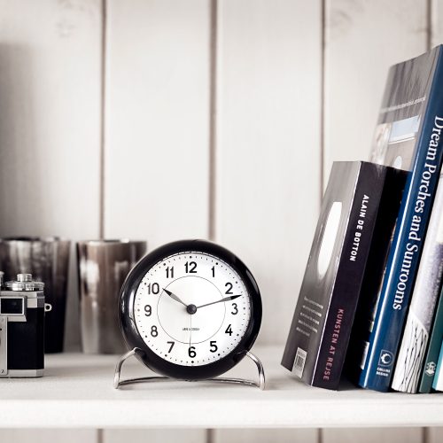 Arne Jacobsen Station Alarm Clock - Black - Gessato Design Store