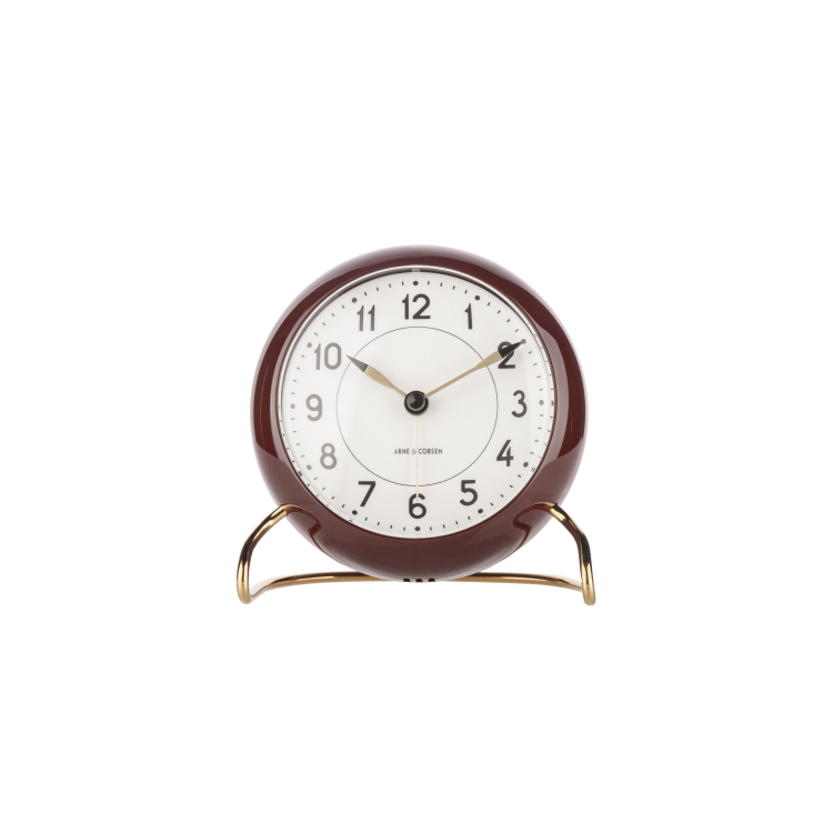 Arne Jacobsen Station Alarm Clock – Burgundy