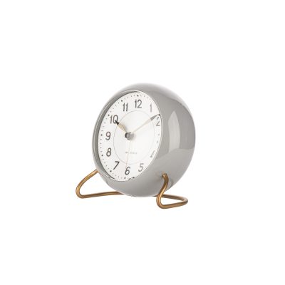 Sveglia Da Tavolo Arne Jacobsen Station, Ø11 Cm, Design Iconico Nero/Bianco Con Snooze