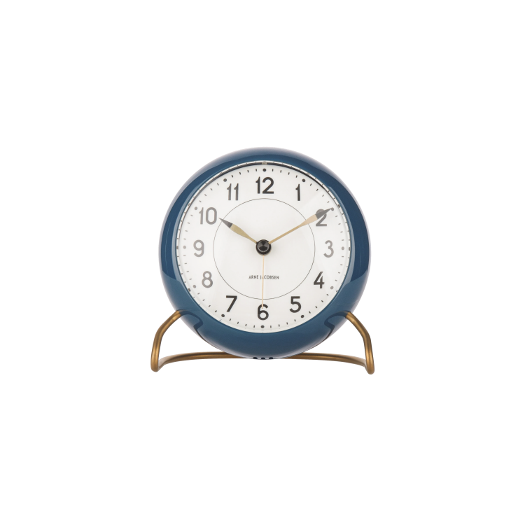 Arne Jacobsen Station Alarm Clock – Petrol Blue