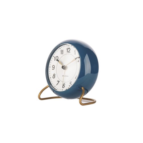 Arne Jacobsen Station Alarm Clock - Petrol Blue - Gessato Design Store