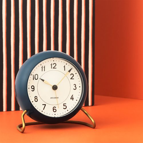 Arne Jacobsen Station Alarm Clock - Petrol Blue - Gessato Design Store