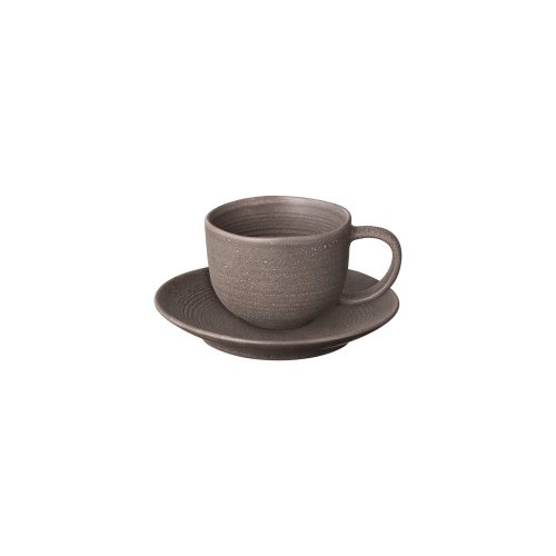 Kumi Stoneware Coffee Cups with Saucers, set of 2 - Gessato Design Store