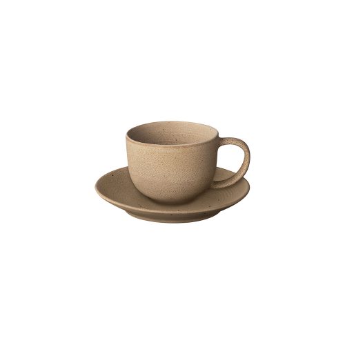 Kumi Stoneware Coffee Cups with Saucers, set of 2 - Gessato Design Store