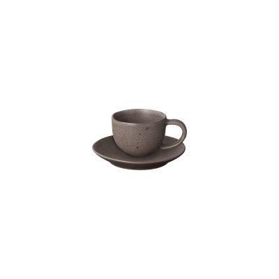 Kumi Stoneware Espresso Cups with Saucers, set of 2 - Gessato Design Store