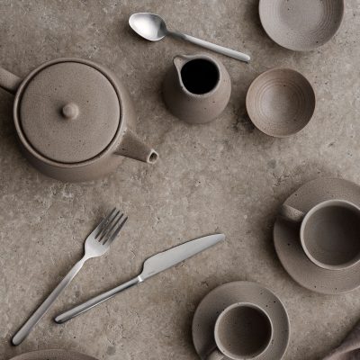 Kumi Stoneware Espresso Cups with Saucers, set of 2 - Gessato Design Store