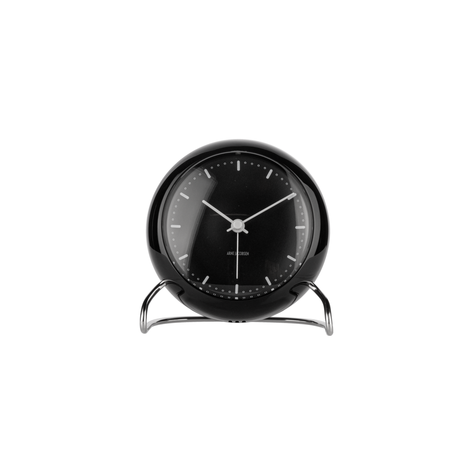 Arne Jacobsen Orologio Da Tavolo City Hall – Sveglia Con Snooze E Sensore Di Luminosità – Ø11 Cm – Nero