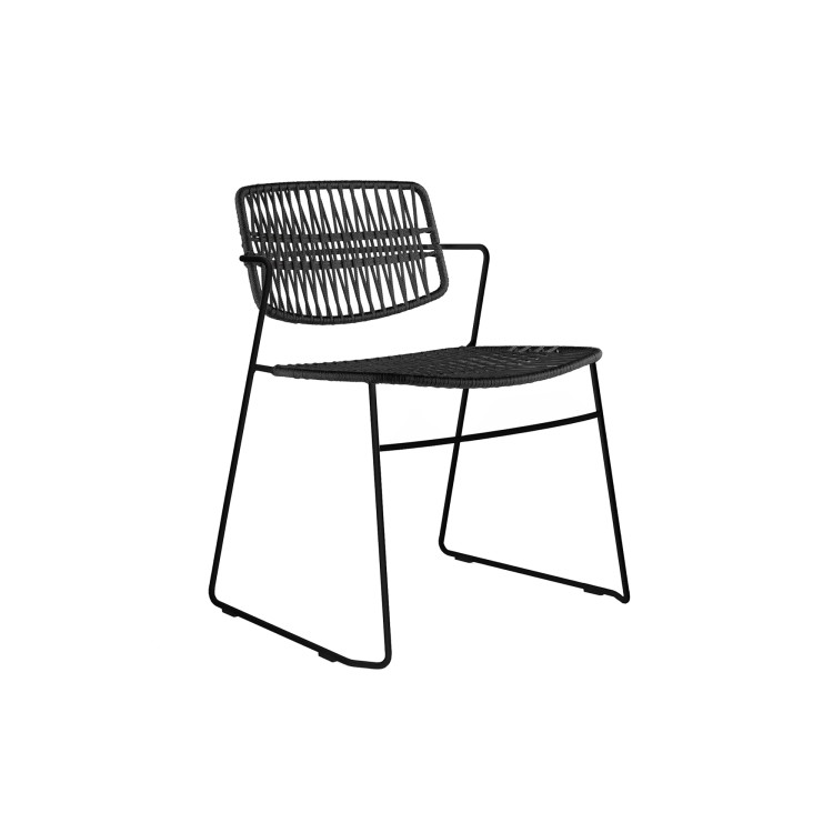 Serpentine Outdoor Chair, Black/Black