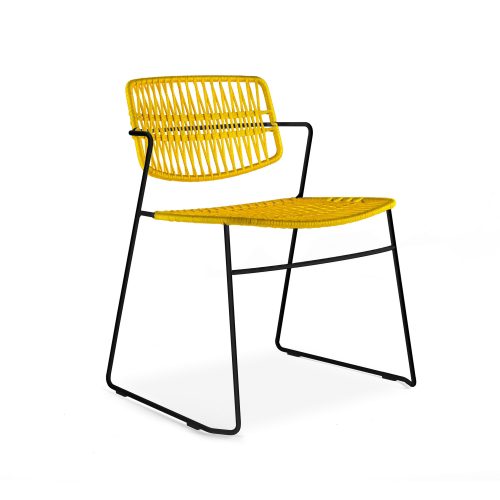 Serpentine Outdoor Chair, Black/Yellow - Gessato Design Store