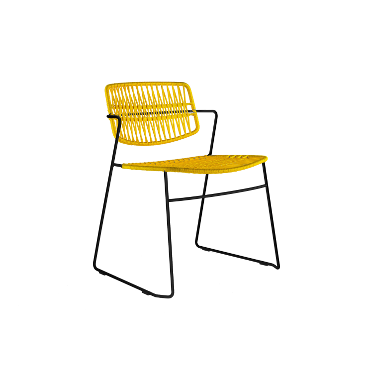 Serpentine Outdoor Chair, Black/Yellow