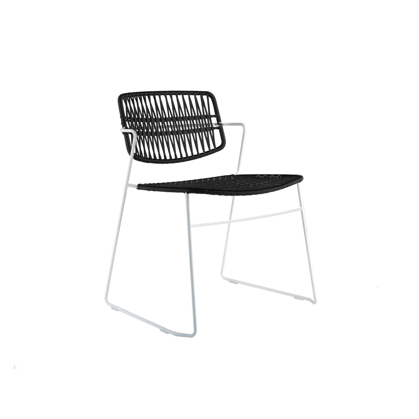 Serpentine Outdoor Chair, White/Black - Gessato Design Store