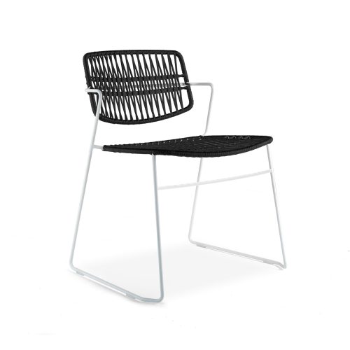 Serpentine Outdoor Chair, White/Black - Gessato Design Store