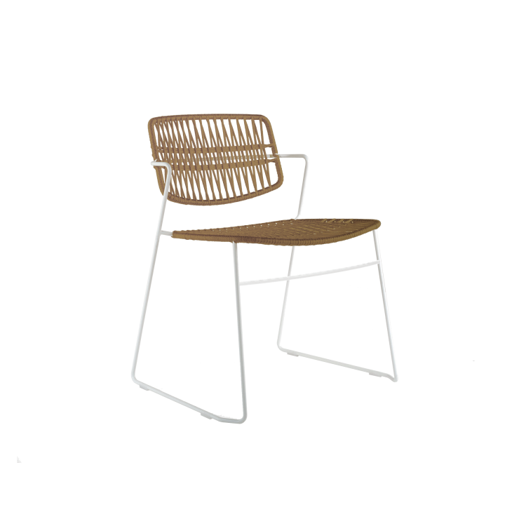 Serpentine Outdoor Chair, White/Hemp