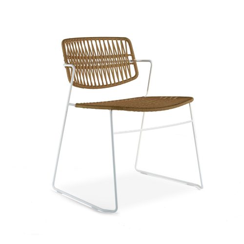 Serpentine Outdoor Chair, White/Hemp - Gessato Design Store