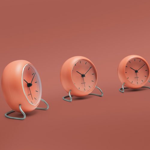 Arne Jacobsen City Hall Alarm Clock, Pale Orange - Gessato Design Store