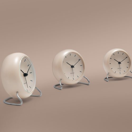 Arne Jacobsen City Hall Alarm Clock, Sandy Beige - Gessato Design Store