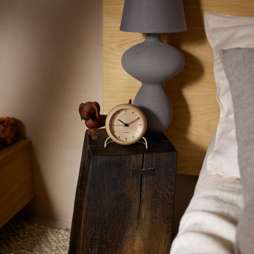 Arne Jacobsen City Hall Alarm Clock, Sandy Beige - Gessato Design Store