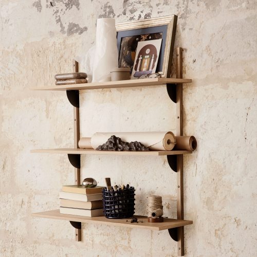 Ferm Living Sector Triple Wide Oak Black Brass - Gessato Design Store