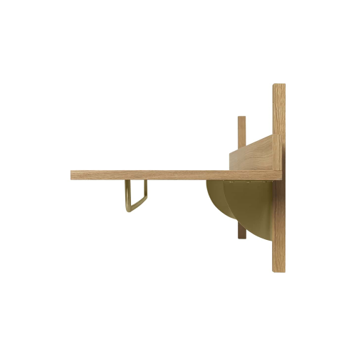 Sector Rack Shelf, Oak/Brass - Gessato Design Store