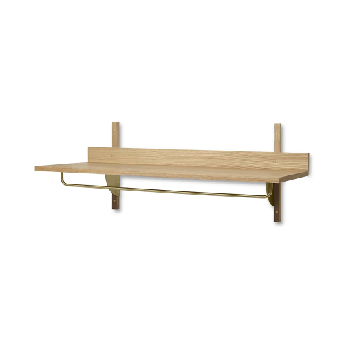 Sector Rack Shelf, Oak/Brass - Gessato Design Store