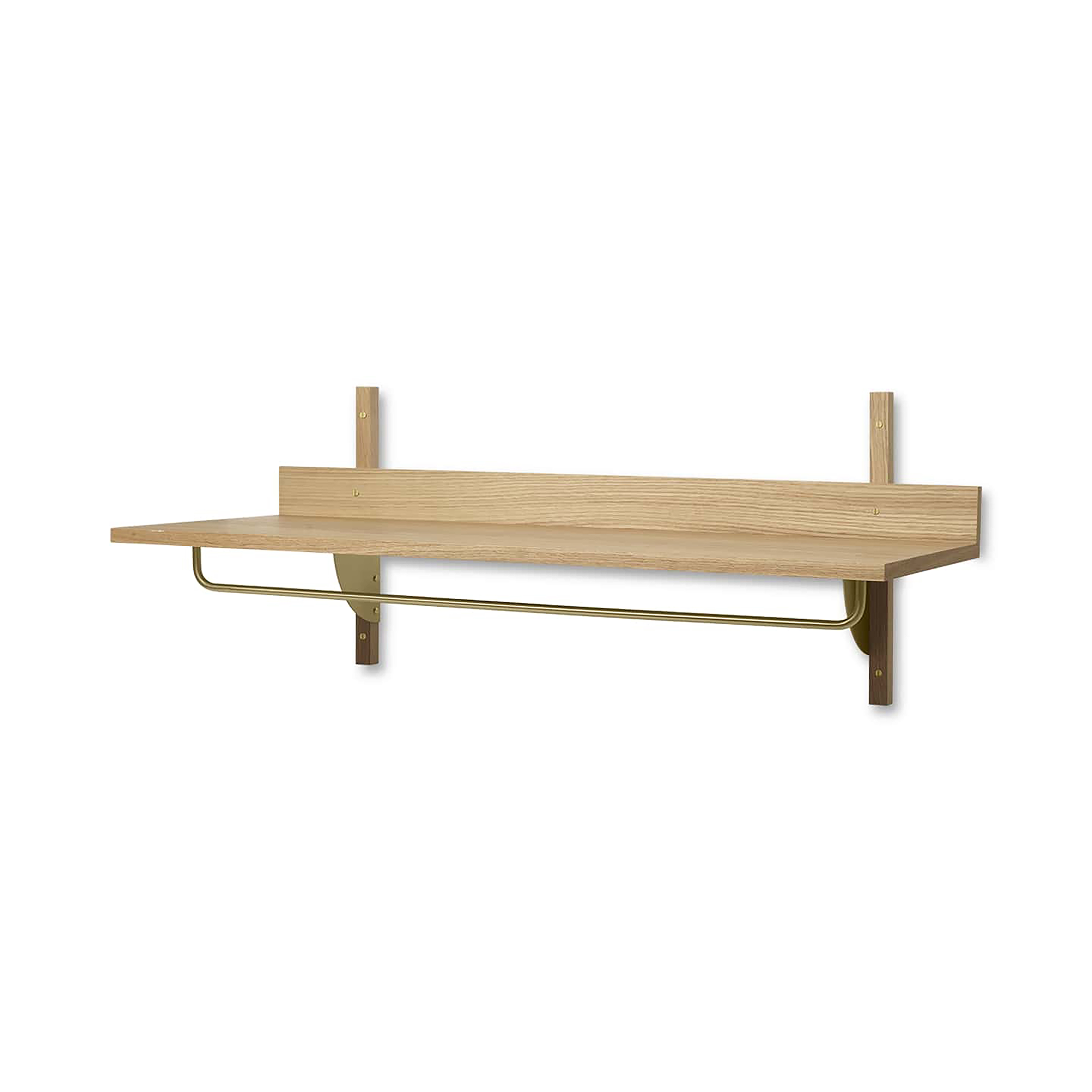 Ferm Living - Sector Rack Shelf, Oak/Brass | Gessato Design Store