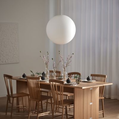 Luna White Globe Pendant Light - Gessato Design Store