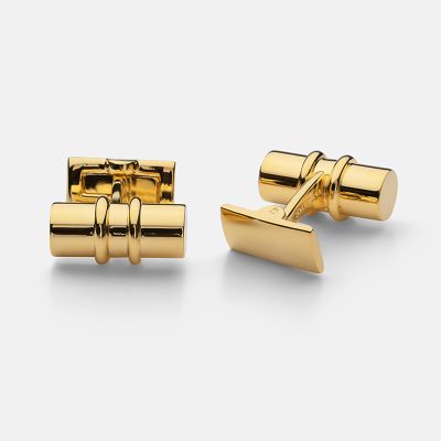 Black Tie Cufflinks - Bar, Gold - Gessato Design Store