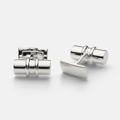 Black Tie Cufflinks - Bar, Silver - Gessato Design Store