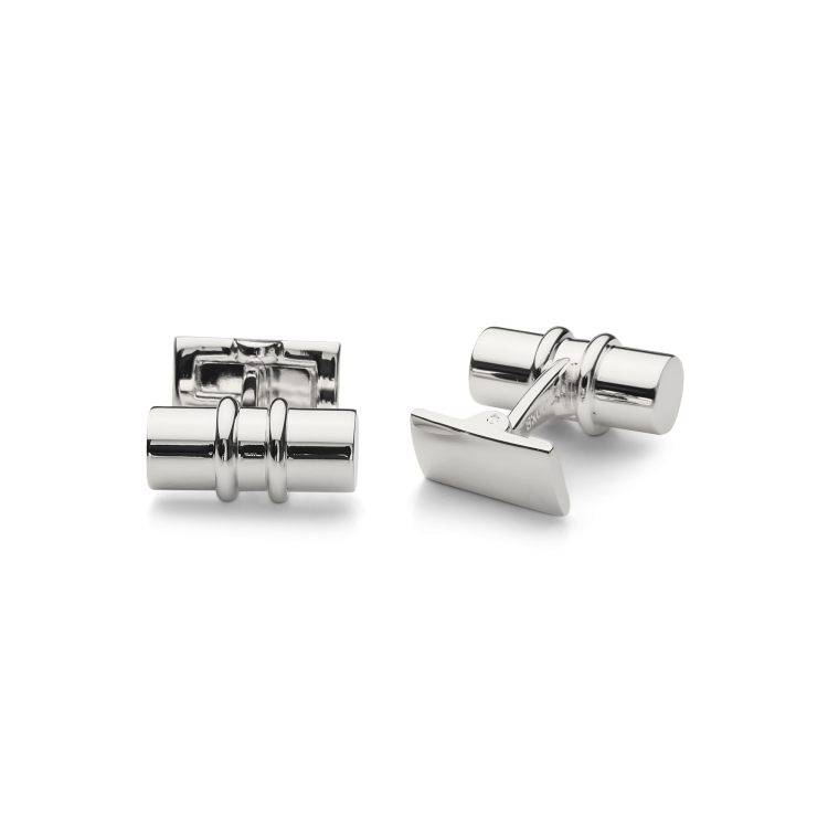 Black Tie Cufflinks – Bar, Silver
