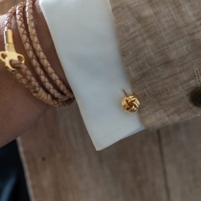 Black Tie Cufflinks - Knot, Gold - Gessato Design Store