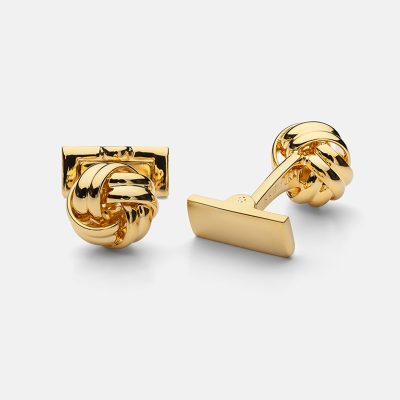Black Tie Cufflinks - Knot, Gold - Gessato Design Store
