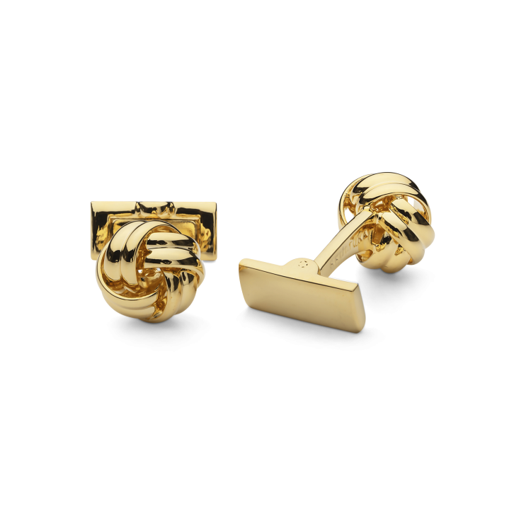 Black Tie Cufflinks – Knot, Gold