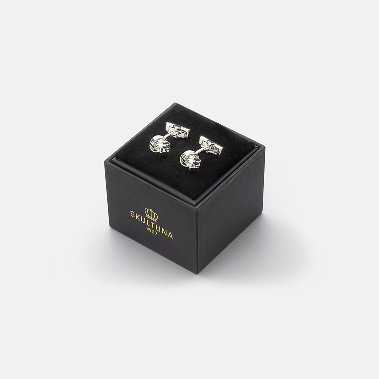 Black Tie Cufflinks - Knot, Silver - Gessato Design Store