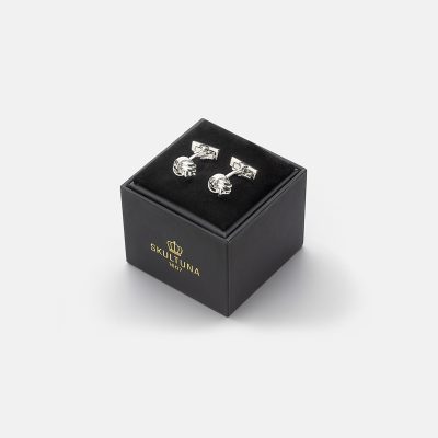 Black Tie Cufflinks - Knot, Silver - Gessato Design Store