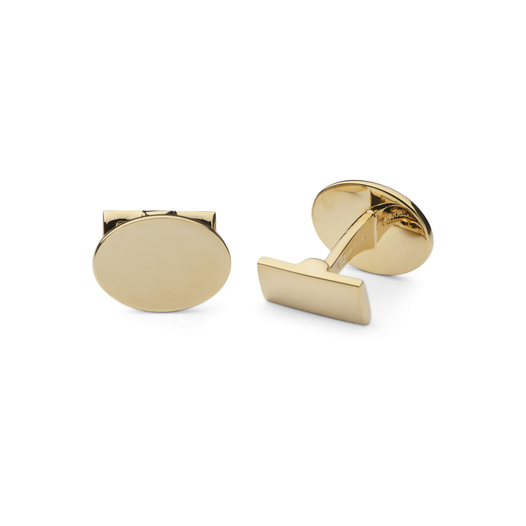 Black Tie Cufflinks – Oval, Gold