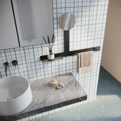 Click - Shelves, Towel Holder and Magnifying Mirror Set - Gessato Design Store