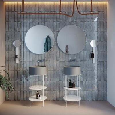 Click - Shelves and Magnifying Mirror - Gessato Design Store