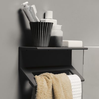 Lissom - Towel Holder + Shelf - Gessato Design Store