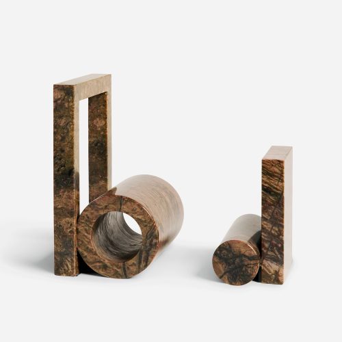 Brown Marble Bookends - Gessato Design Store