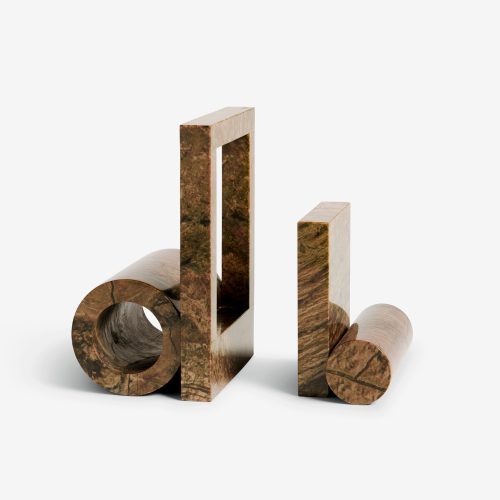 Brown Marble Bookends - Gessato Design Store