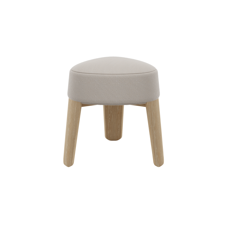 Kuon Upholstered Stool with Oak Base
