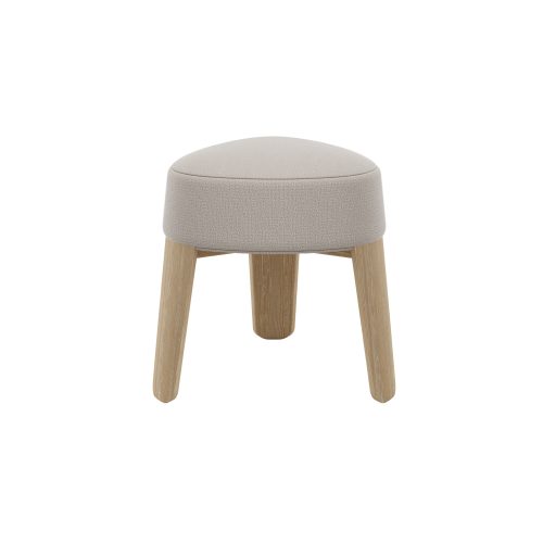 KUON Upholstered Stool with Oak Base - Gessato Design Store