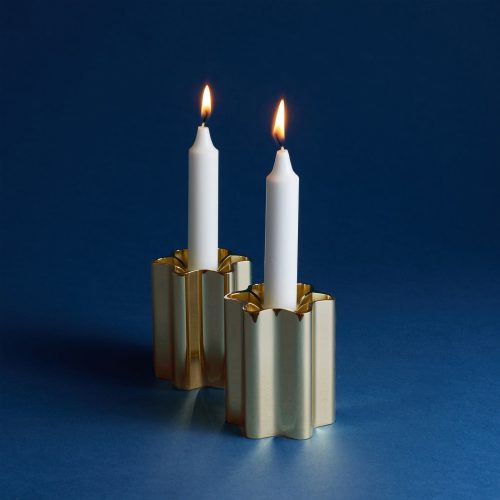 Modern Mensch Candle Holders, Brass - Gessato Design Store