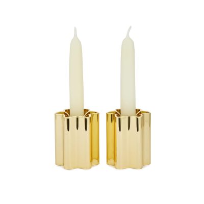 Modern Mensch Candle Holders, Brass - Gessato Design Store