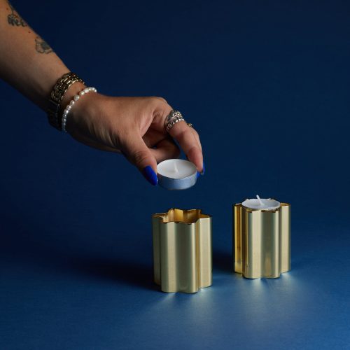 Modern Mensch Candle Holders, Brass - Gessato Design Store