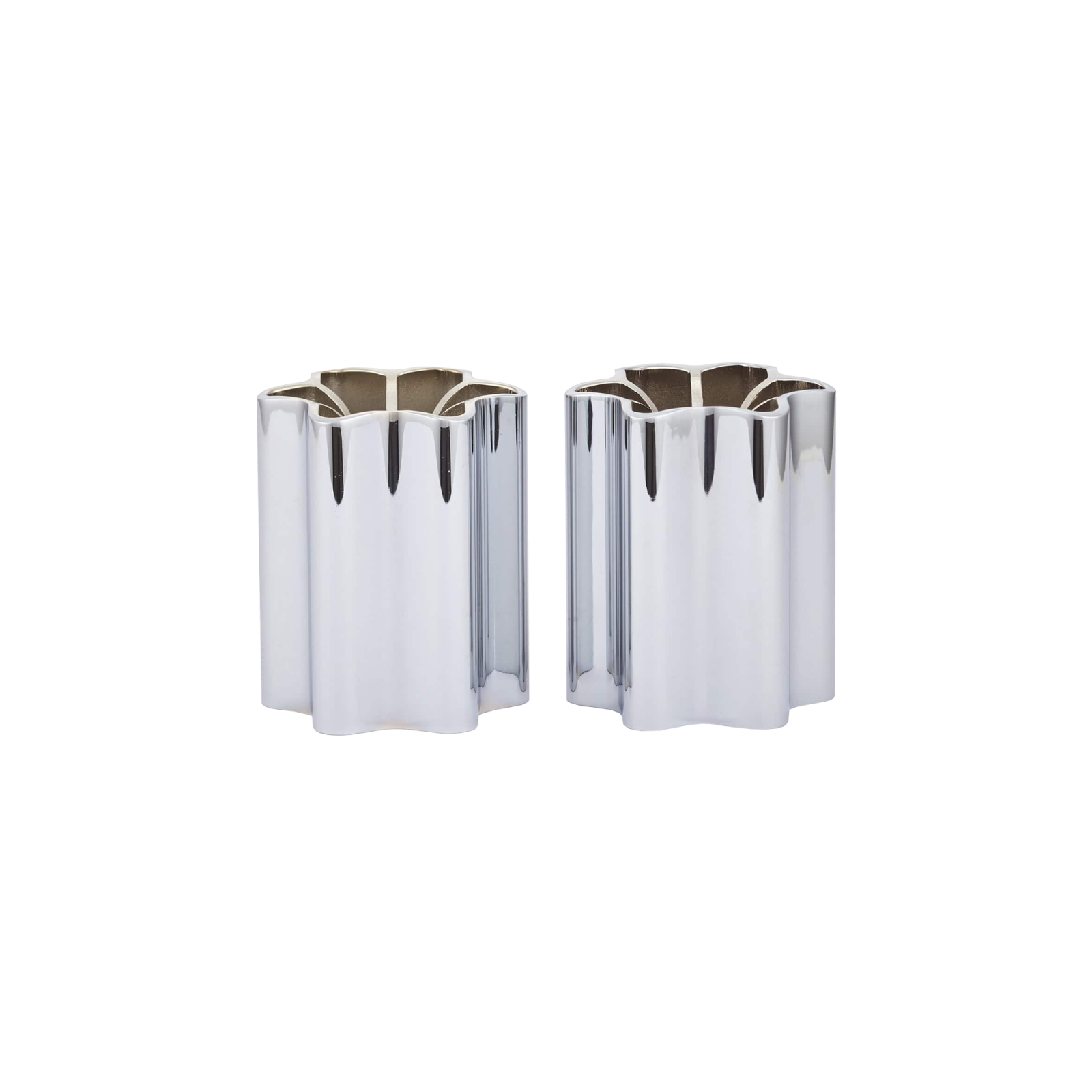 Modern Mensch Candle Holders, Chrome - Gessato Design Store