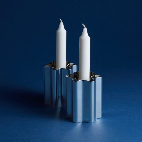 Modern Mensch Candle Holders, Chrome - Gessato Design Store