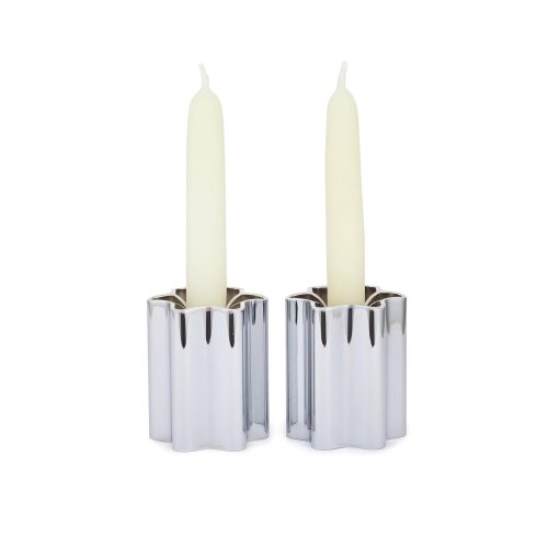 Modern Mensch Candle Holders, Chrome - Gessato Design Store